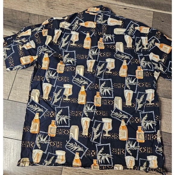 Batik Bay Hawaiian Shirt Beer Button Up Size L - Picture 7 of 8